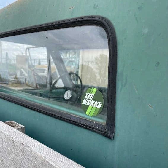 TinWorks green circle sticker