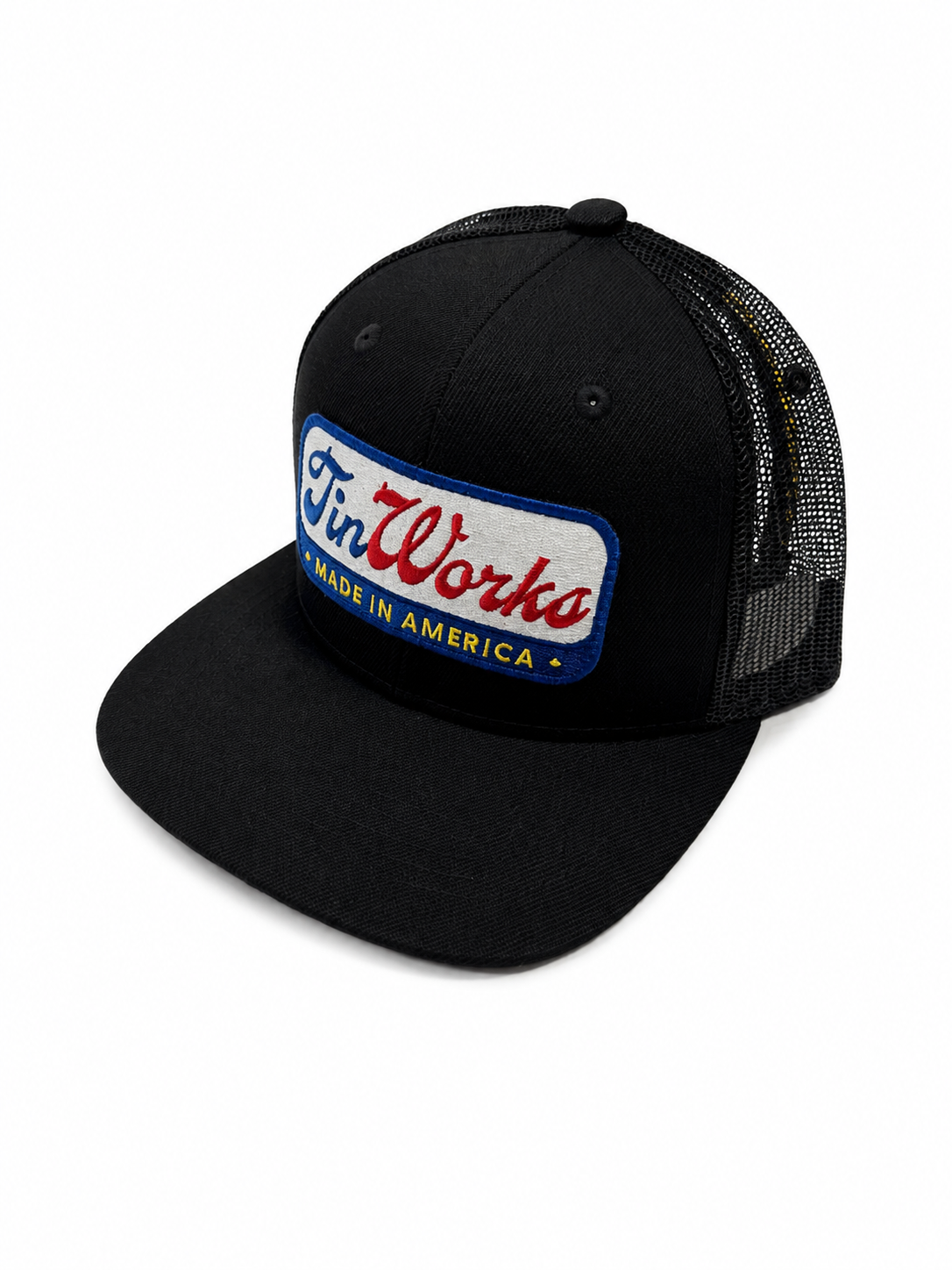 Black Trucker Cap with FinWorks Patch 