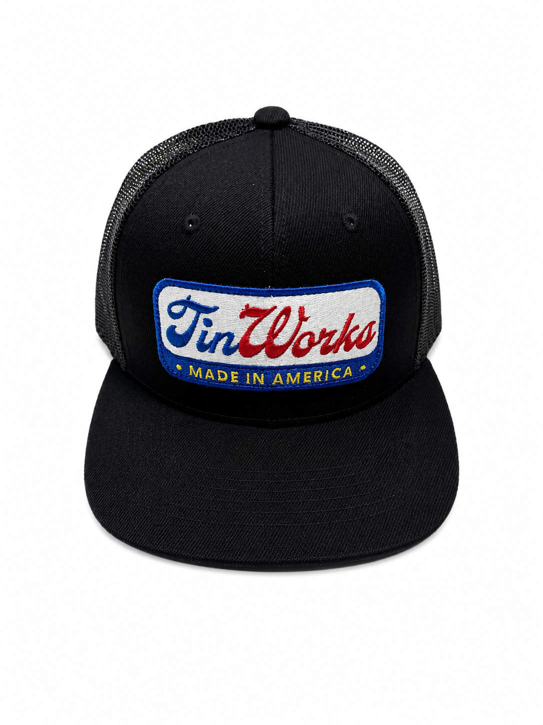Black Trucker Cap with Embroidered Patch