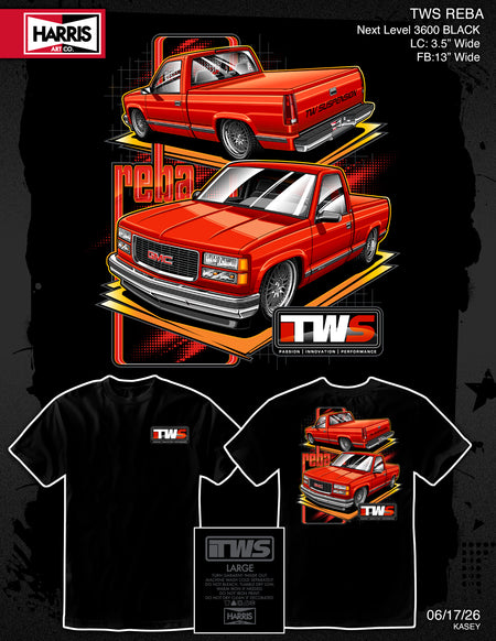 Tinworks Reba T-Shirt with red classic GMC truck