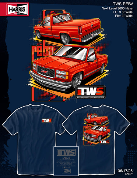 Tinworks Reba T-Shirt with red classic GMC truck